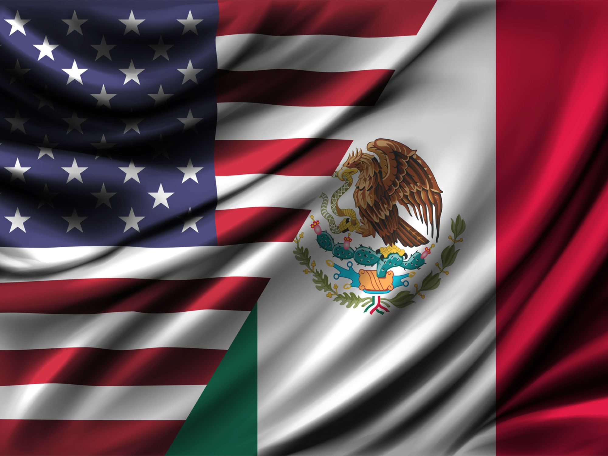 US and Mexican flag