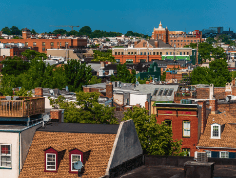 Visão aérea de edifícios em Maryland