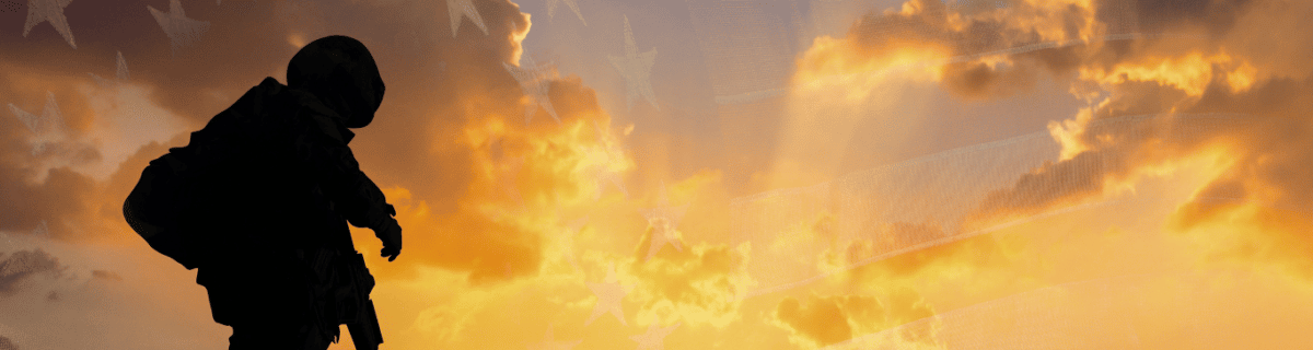La sombra de un veterano en la puesta de sol