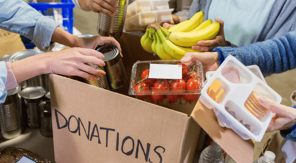 food donation box from food bank