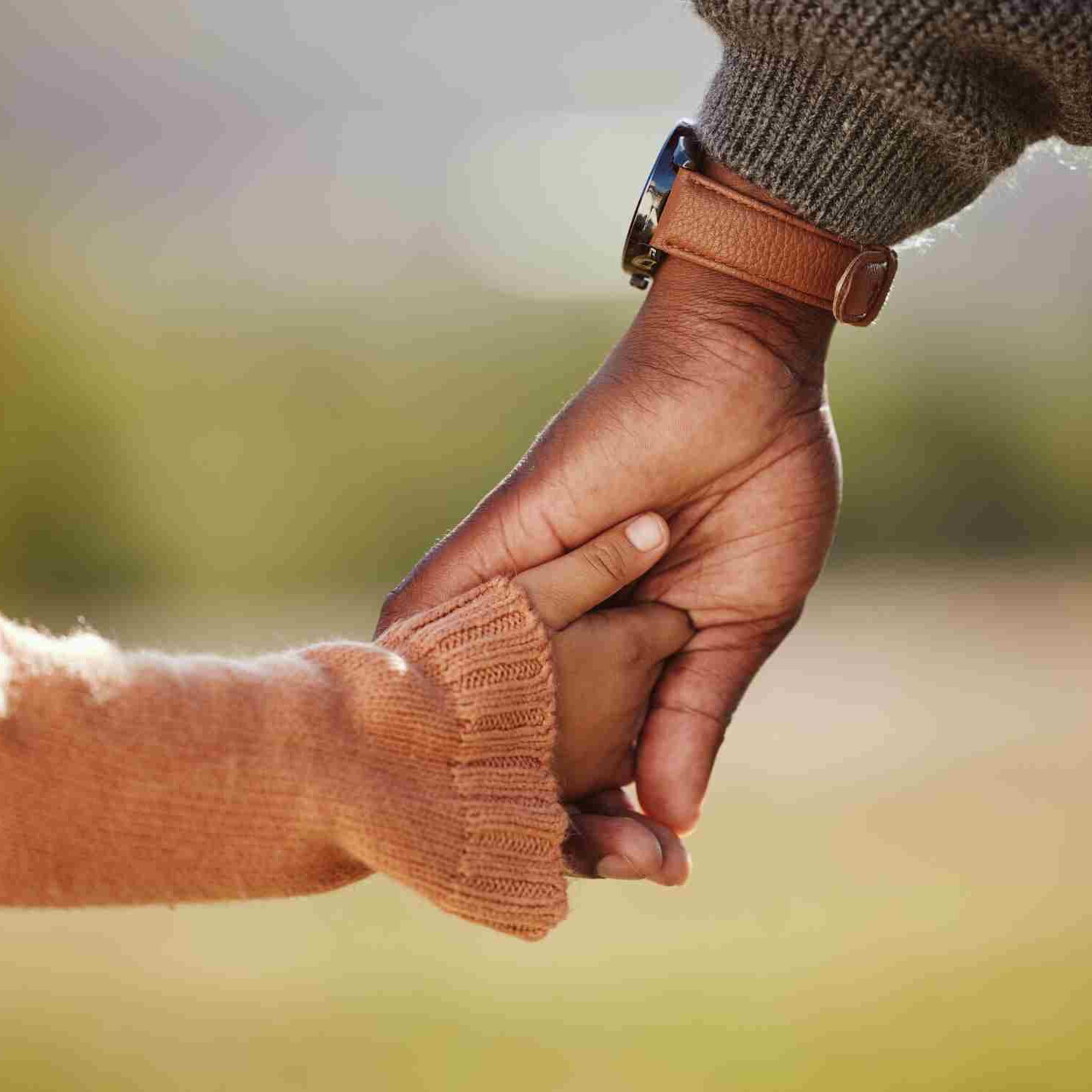 Child holding adult hand