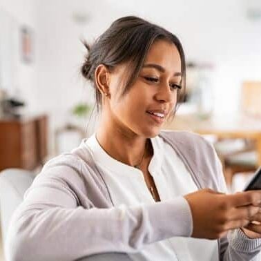 African American girl texting