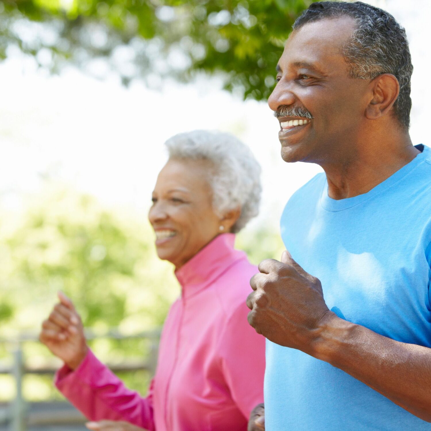 Older couple running