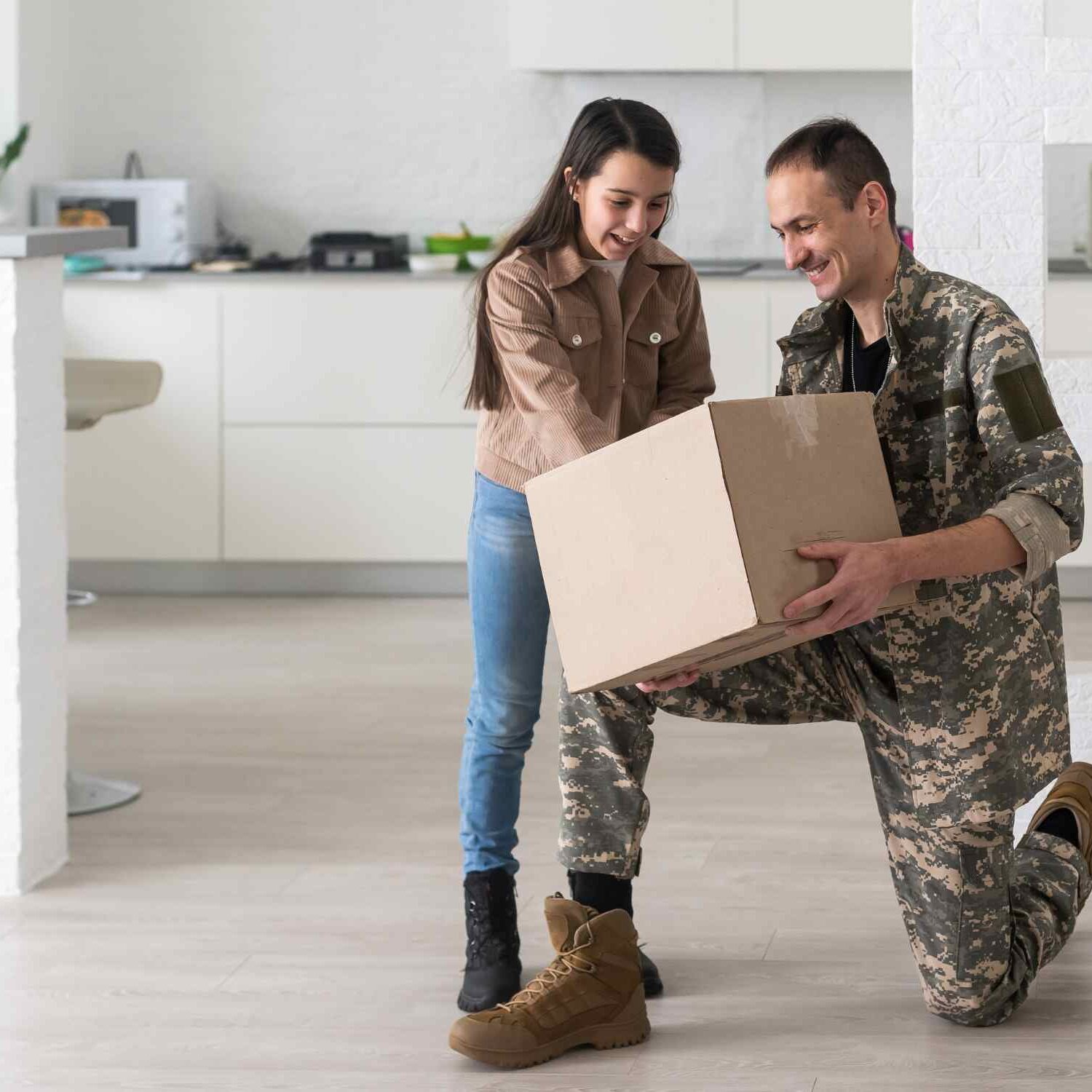Veteran and daughter moving into new house