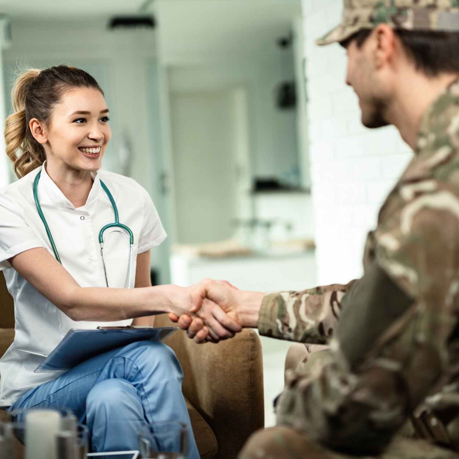 Veteran receiving health care