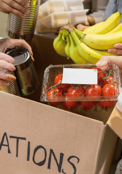 フードバンクの食品寄付箱