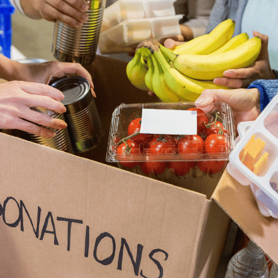 food donation box from food bank